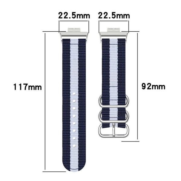 Huawei Watch Fit nylonmønstret klokkerem - Blå / Hvit