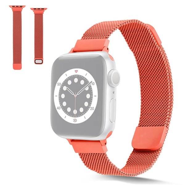 Apple Watch 42 mm - 44 mm rustfritt stål med klokkerem med magnetlås - Oransje