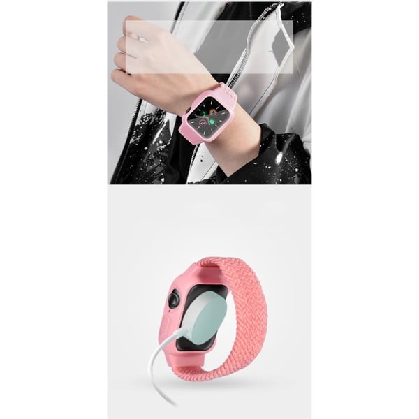 Apple Watch Series 6 / 5 44mm enkel nylonklokkebånd - Rosa / Rosa