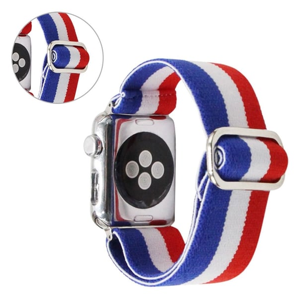Apple Watch Series 6 / 5 44 mm urrem med vevd mønster - Blå / Hvit / Rød