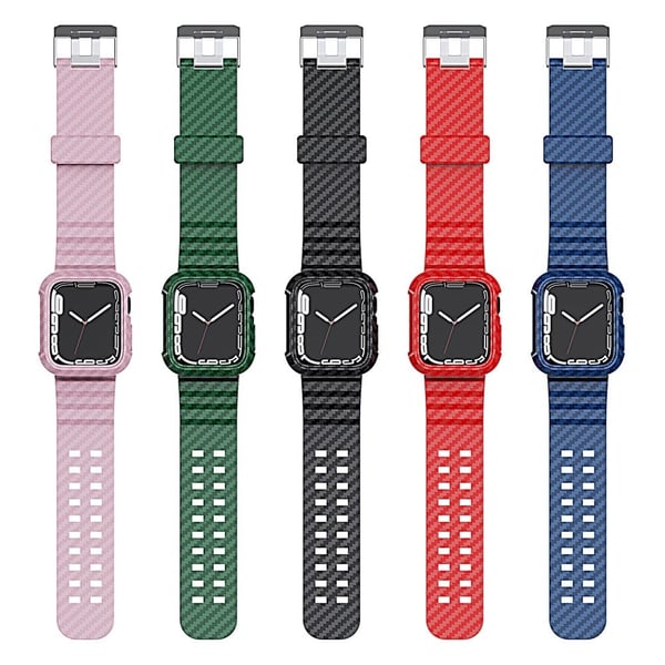 Apple Watch (45 mm) karbonfiber TPU-klokkerem - Rosa
