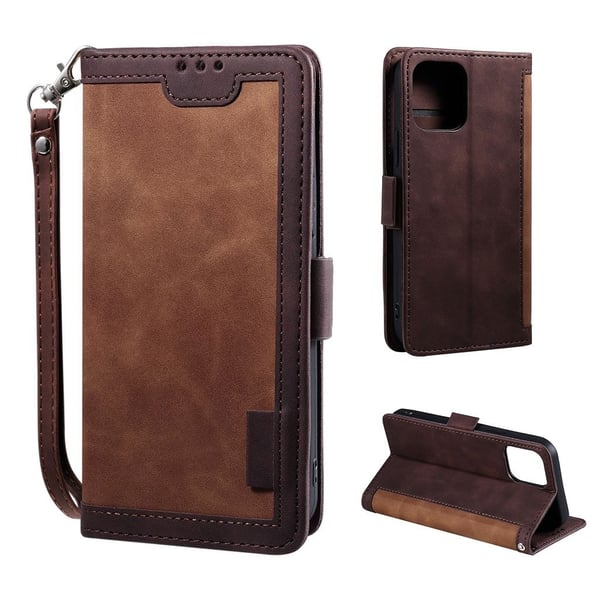 Surburbian iPhone 13 Mini læder flip etui - Brun