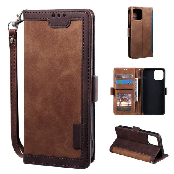 Surburbian iPhone 13 Mini læder flip etui - Brun
