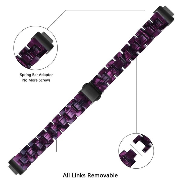 Fitbit Inspire / Inspire HR harpiksmønstret klokkerem - Mørk Lilla Mix