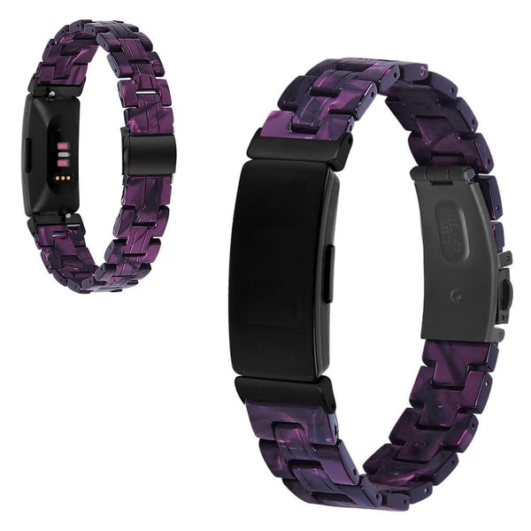 Fitbit Inspire / Inspire HR harpiksmønstret klokkerem - Mørk Lilla Mix