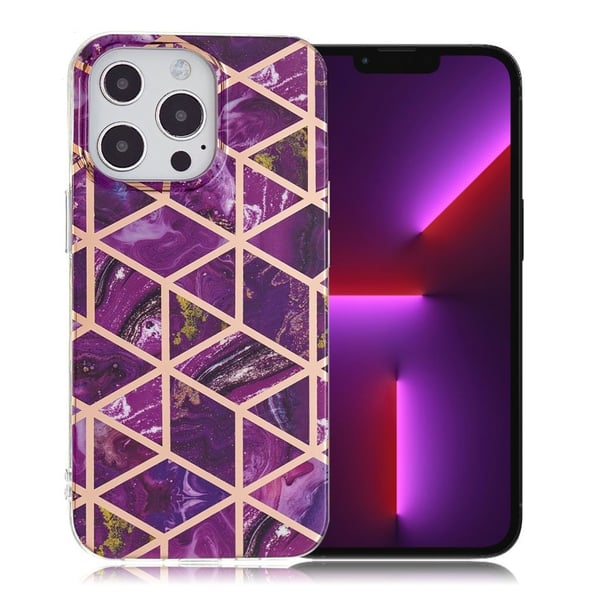 Marble iPhone 13 Pro Etui - Lilla