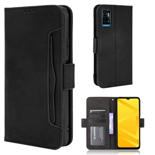 Lommebok-etui i moderne skinn-design ZTE Blade A71 - Svart
