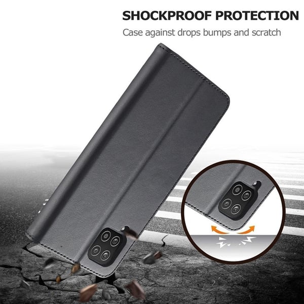 LC.IMEEKE Samsung Galaxy A12 5G flip case - Musta