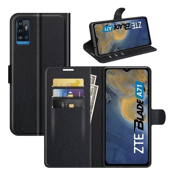 Classic ZTE Blade A71 Flip Etui - Sort