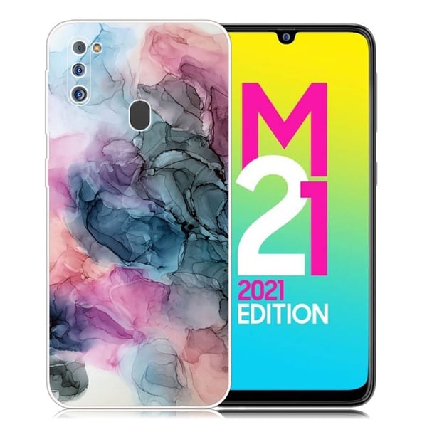 Marble Samsung Galaxy M21 2021 Etui - Osmose Of Rose og Grønn