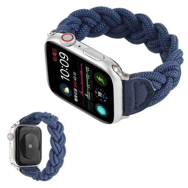 Apple Watch Series 6 / 5 44 mm vevd flettearmbånd - Mørkeblå