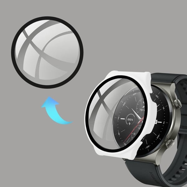 Huawei Watch GT 2 Pro slitesterk ramme + herdet glass - Hvit