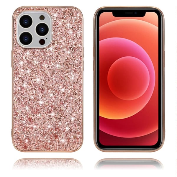 Glitter iPhone 13 Pro Max Etui - Rose Gull