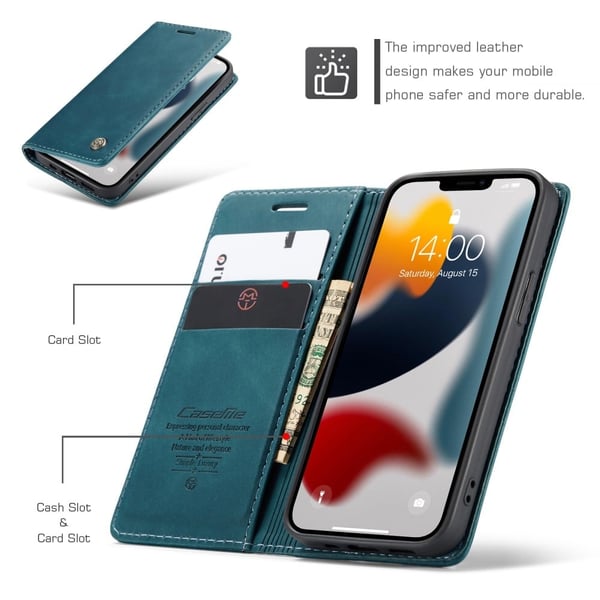 CaseMe iPhone 13 Mini Vintage Etui - Grønn