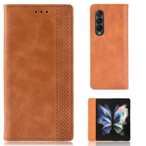 Bofink Vintage Samsung Galaxy Z Fold3 5G Læretui - Brun