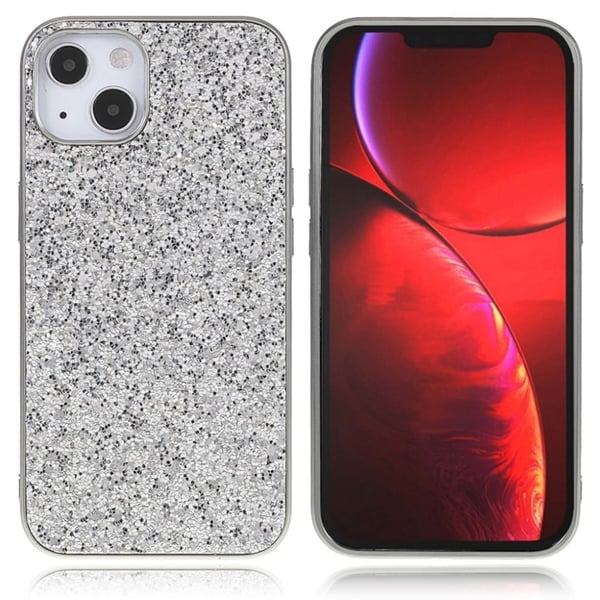 Glitter iPhone 13 Mini Etui - Sølv
