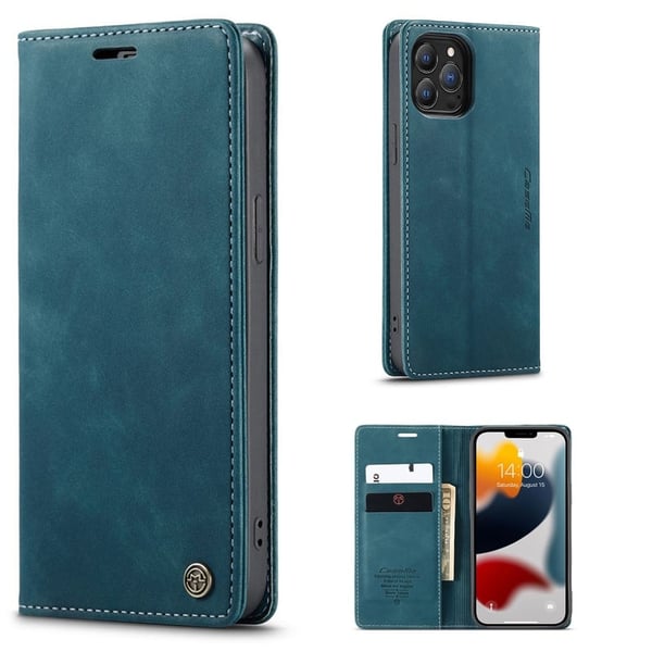 CaseMe iPhone 13 Pro Max vintage etui - Grøn CaseMe iPhone 13 Pro Max vintage etui - Grøn