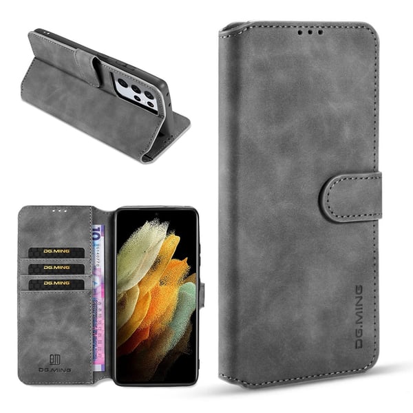 DG.MING Samsung Galaxy S21 Ultra Retro Case - Harmaa