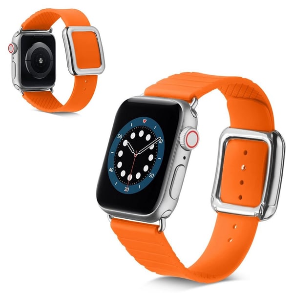 Apple Watch 40 mm klokkerem i silikon i moderne stil - Oransje