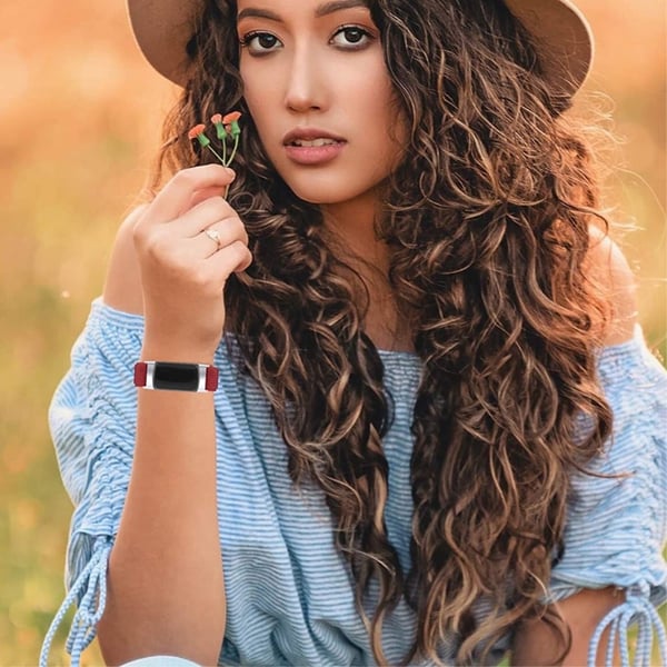Fitbit Charge 5 klockarmband i elastisk nylon - Röd