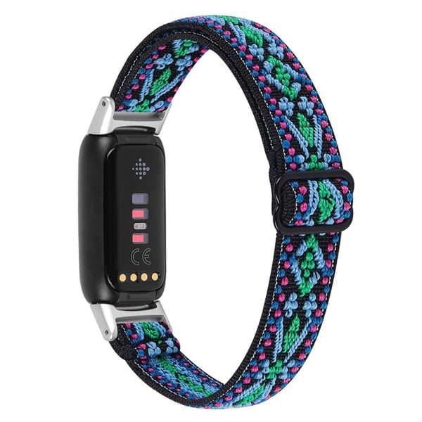 Fitbit Luxe elastisk klokkerem i nylon - Blå / Blå