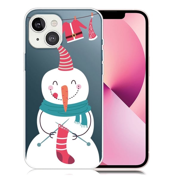 Juleveske til iPhone 13 Mini - Snømann Strikker Sokk Juleveske til iPhone 13 Mini - Snømann Strikker Sokk