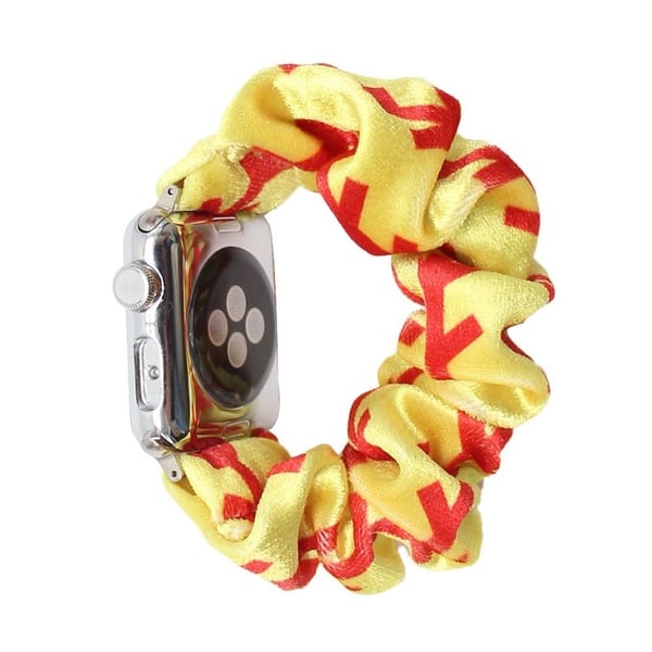Apple Watch Series 6 / 5 44mm pulserende hårbånd stil klokkebånd - Rød Pil På Gul Bakgrunn