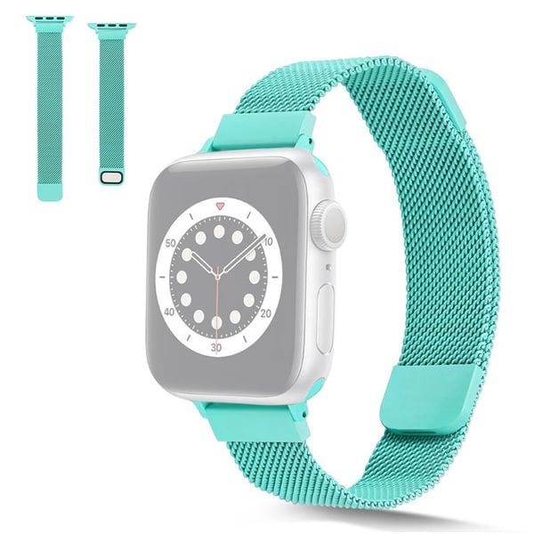 Apple Watch 42 mm - 44 mm rustfritt stål med klokkerem med magnetlås - Myk Blå