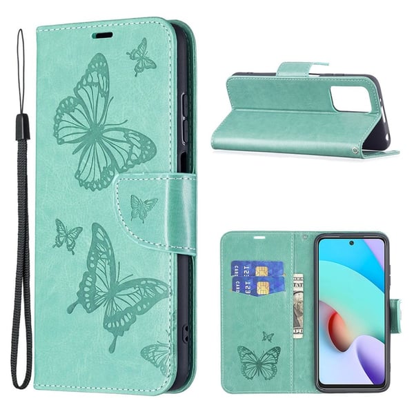 Butterfly Xiaomi Redmi 10 Prime / Redmi 10 Flippetui - Grønn