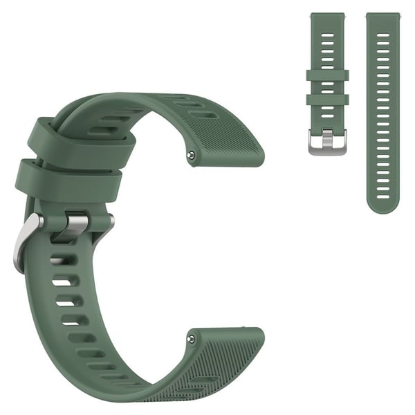 20 mm klokkerem i silikon med twillstruktur til Garmin Forerunner 158/55 - Olivengrønn