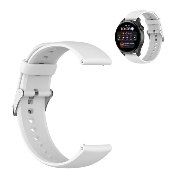 22mm urheilullinen silikoninen kellohihna Huawei-kelloon - Valkoinen
