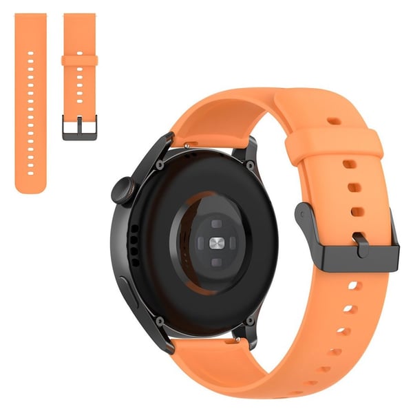 22 mm silikoneurrem med spænde i rustfrit stål til Huawei-ur - Orange 22 mm silikoneurrem med spænde i rustfrit stål til Huawei-ur - Orange