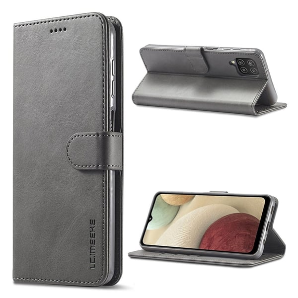 LC.IMEEKE Samsung Galaxy A12 5G flip case - Harmaa LC.IMEEKE Samsung Galaxy A12 5G flip case - Harmaa