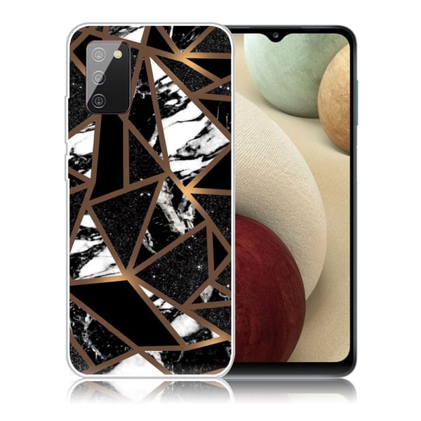 Marble Samsung Galaxy A02s Etui - Black Tile Fragmenter