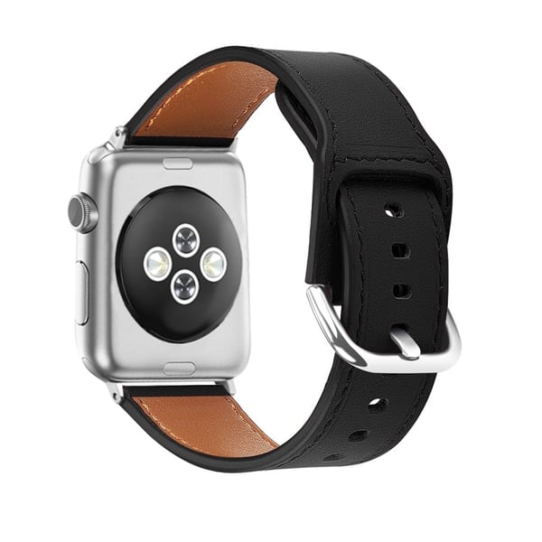 Apple Watch (41mm) Okseskinn Ekte Lær Klokkereimer - Svart / Størrelse: L