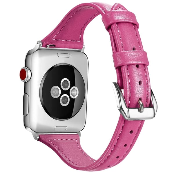 Apple Watch (41mm) B6 Ekte Lær Klokkereimer - Rose / Størrelse: L