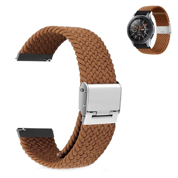 22 mm universellt elastiskt klockarmband i nylon - Brun