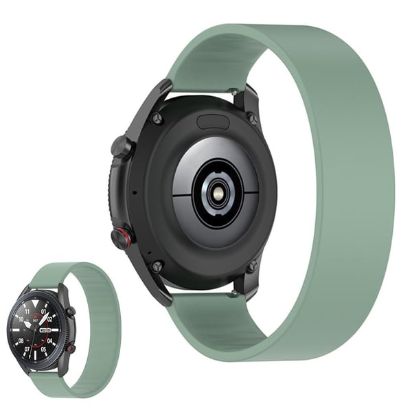 22 mm universal elastisk enkel klokkerem i silikon - Lysegrønn / Lysegrønn
