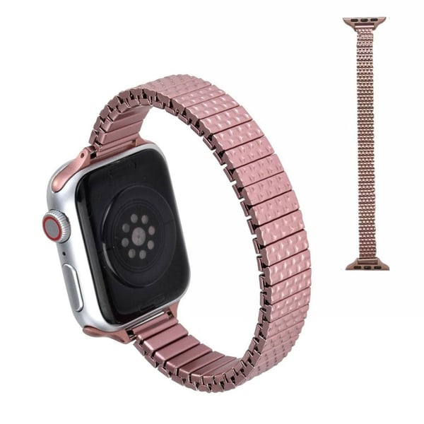 Apple Watch 42 mm - 44 mm elastisk klokkerem i rustfritt stål - Rosa