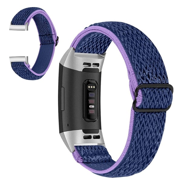 Fitbit Charge 3 nylonklokkerem i sportsstil - Lilla / Blå