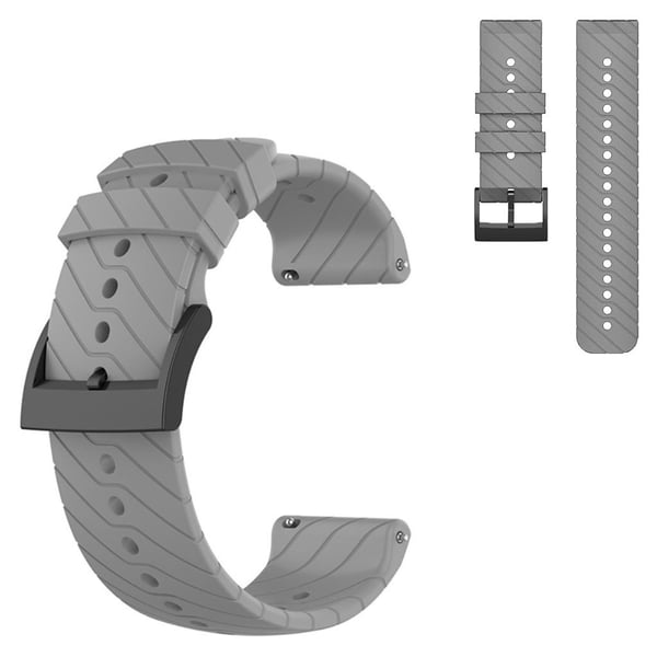 24 mm klokkerem i silikon med twillstruktur for Suunto-enhet - Grå