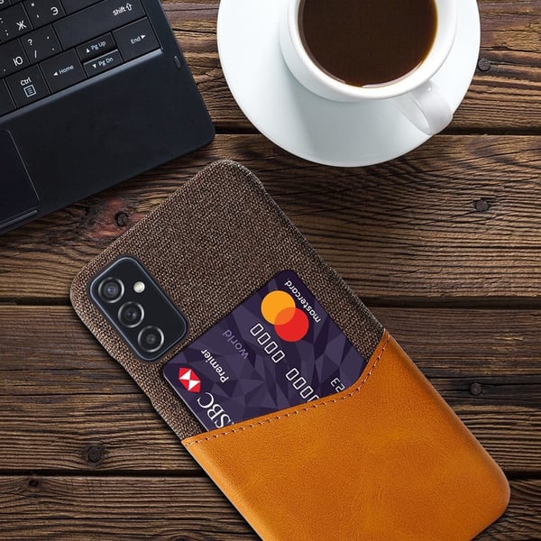 Bofink Samsung Galaxy M52 5G Kredittkort Deksel - Oransje