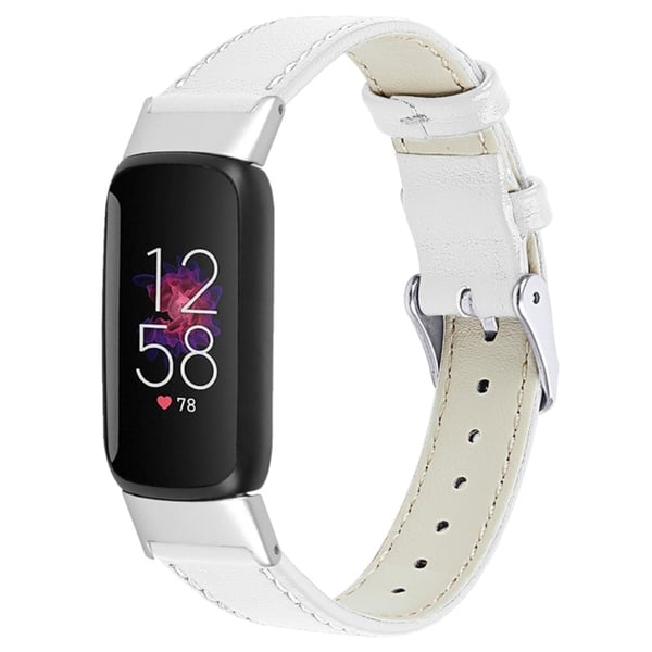 Fitbit Luxe urrem af ægte læder i øverste lag - Hvid