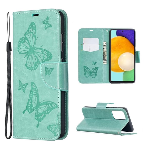 Butterfly Samsung Galaxy A52 5G Flippetui - Grønn