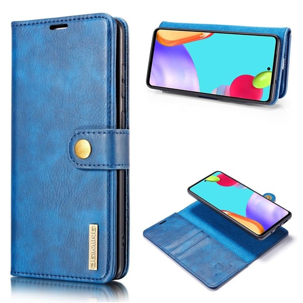 DG.MING Samsung Galaxy A52 5G 2-in-1 lompakkokotelo - Sininen DG.MING Samsung Galaxy A52 5G 2-in-1 lompakkokotelo - Sininen