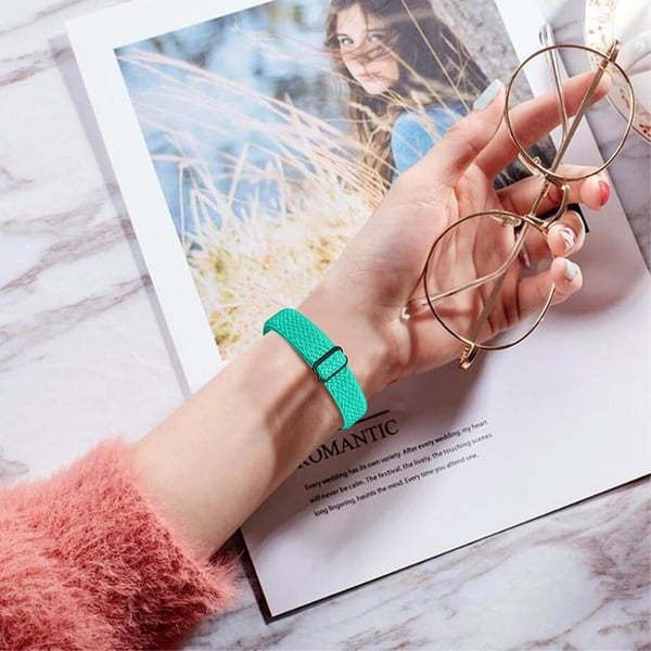 Samsung Galaxy Fit e elastisk nylon loop-klokkerem - Mintgrønn