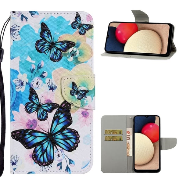 Wonderland Samsung Galaxy A02s Flippetui - Sommerfugl