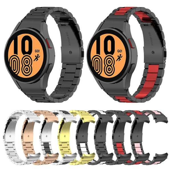 Klokkerem i rustfritt stål med 3 perler til Samsung Galaxy Watch 4 - Rose Gull