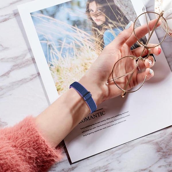 Xiaomi Mi Smart Band 4 / 3 nylon elastisk klokkerem - Lilla / Blå