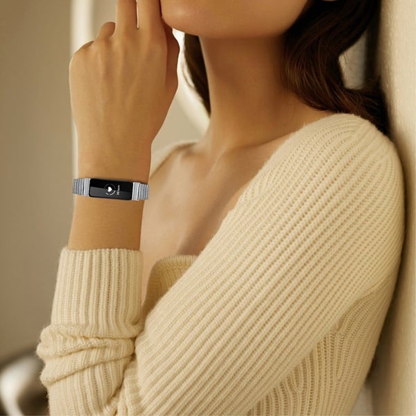 Stilig klokkerem i rustfritt stål til Fitbit Inspire 2 - Sølv